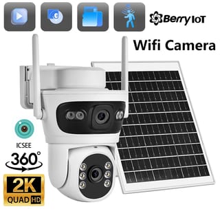 Cameră de Supraveghere Exterior V380 Pro cu Alimentare, Obiective Multiple