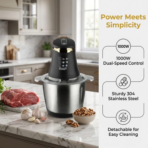 Tocător Electric RAF 3 L cu Bol Inox, Tocare Rapidă
