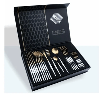 Set Tacâmuri 24 Piese din Inox, pentru 6 Persoane, Design Elegant