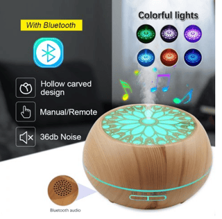 Umidificator Aromaterapie Ultrasonic, Difuzor de Uleiuri Esențiale cu LED