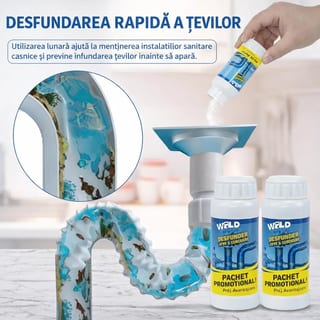 Soluție pentru Desfundat Țevi și WC, Acțiune Rapidă