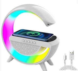 Lampă RGB cu Boxă Bluetooth și Încărcător Wireless, Model Mare