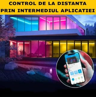 Bandă LED RGB 10 m cu Telecomandă, Lumină Ambientală