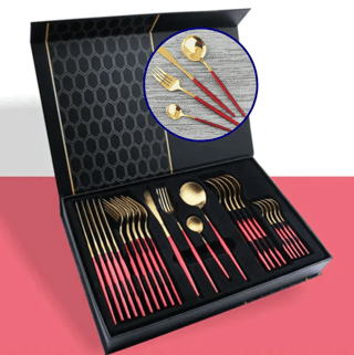 Set Tacâmuri 24 Piese din Inox, pentru 6 Persoane, Design Elegant