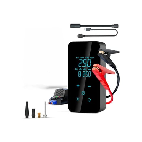 4-in-1 Portable Jump Starter & Digital Tyre Inflator – Cordless Car Battery Booster, 150 PSI Air Compressor, Power Bank & LED Light | Built for UAE Roads, Desert Trips & Summer Heat