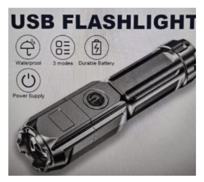 Lanternă LED Reîncărcabilă USB, Compactă