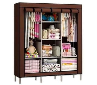 Dulap Textil pentru Haine cu 3 Compartimente, Închidere cu Fermoar, 130 x 45 x 170 cm