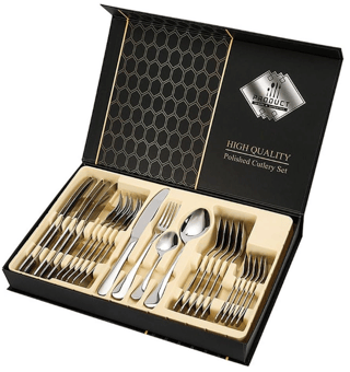 Set Tacâmuri 24 Piese din Inox, pentru 6 Persoane, Design Elegant