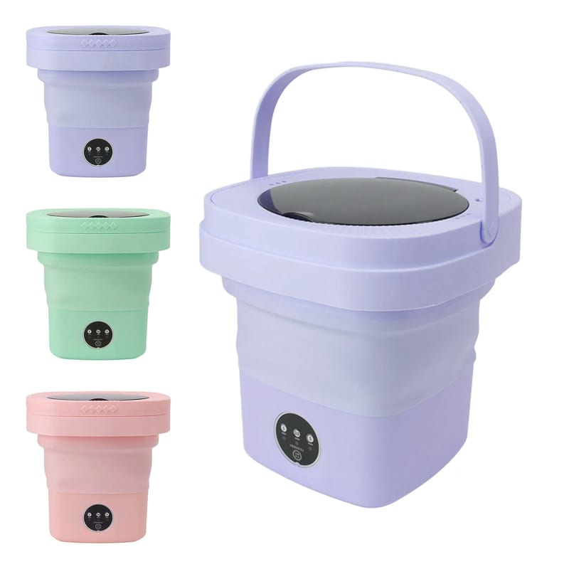 Mașină de Spălat Portabilă 6,5 L cu Temporizator, Mov și Verde