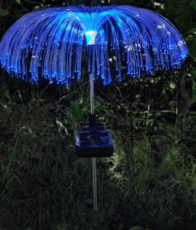 Lampă Solară Decorativă Meduză cu Fibră Optică, pentru Grădină