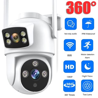 Cameră de Supraveghere Exterior V380 Pro cu Alimentare, Obiective Multiple