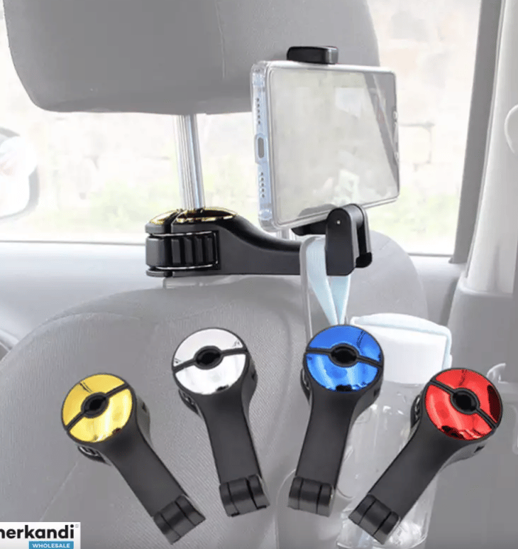 Set Cârlige Auto pentru Tetieră 2 în 1, Suport Genți și Telefon