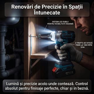 Mașină de Înșurubat cu Impact și 2 Acumulatori, în Trusă