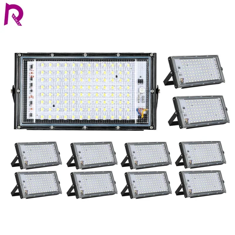 Set 2 Proiectoare Solare LED 100 W cu Panou Solar Comun