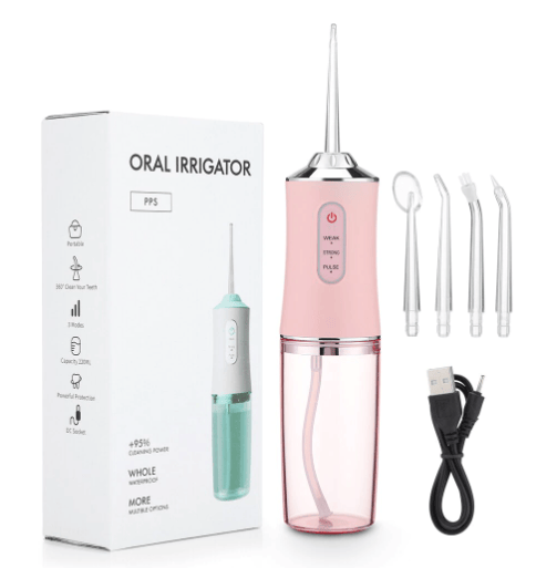 Irigator Oral Portabil cu 3 Moduri și 4 Capete, Rezervor 220 ml