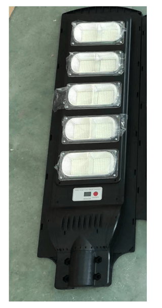 Lampă Solară Stradală cu Bară Neagră și Telecomandă