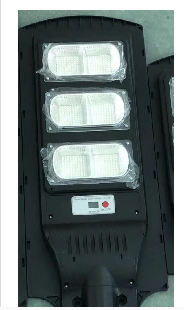 Lampă Solară Stradală cu Bară Neagră și Telecomandă