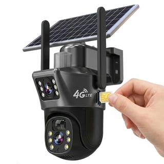 Cameră de Supraveghere cu Panou Solar V380 Pro, Vedere Nocturnă Color