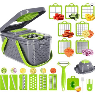 Răzătoare Multifuncțională Veggie cu Container și Lame Inox