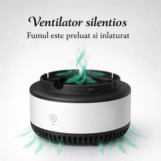 Scrumieră Electrică Inteligentă cu Aspirație, Fără Fum în Cameră