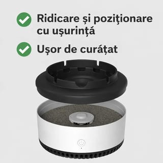 Scrumieră Electrică Inteligentă cu Aspirație, Fără Fum în Cameră