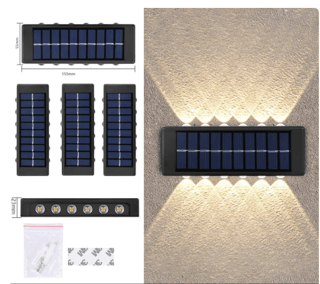 Lampă Solară de Perete cu LED, Aprindere Automată