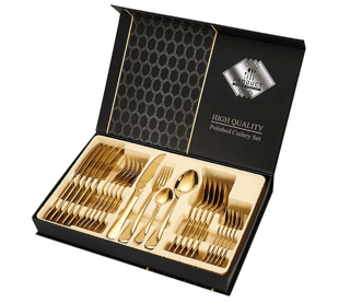 Set Tacâmuri 24 Piese din Inox, pentru 6 Persoane, Design Elegant