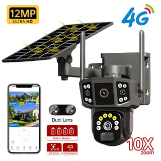 Cameră de Supraveghere cu Panou Solar V380 Pro, Vedere Nocturnă Color