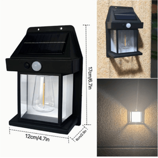 Lampă Solară LED pentru Gard și Perete, Aprindere Automată