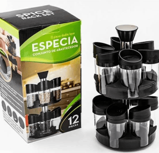 Set Organizator Condimente Spice Rack cu Recipiente, Rotativ