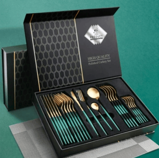Set Tacâmuri 24 Piese din Inox, pentru 6 Persoane, Design Elegant
